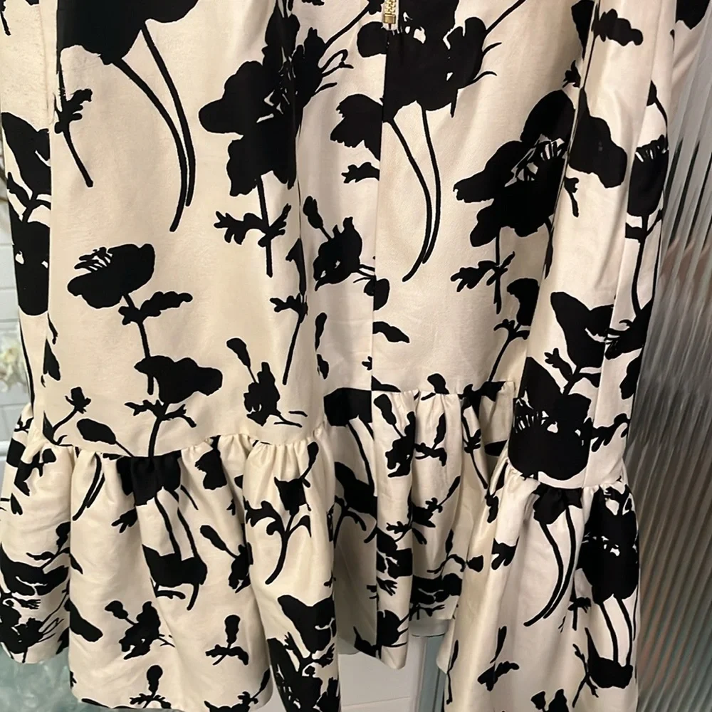 kate spade Black and White Floral Fit-and-Flare Dress